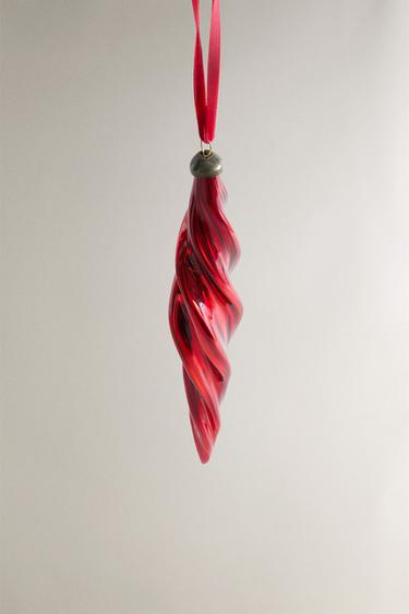LONG SPIRAL CHRISTMAS TREE DECORATION - Red by Zara - Image 1