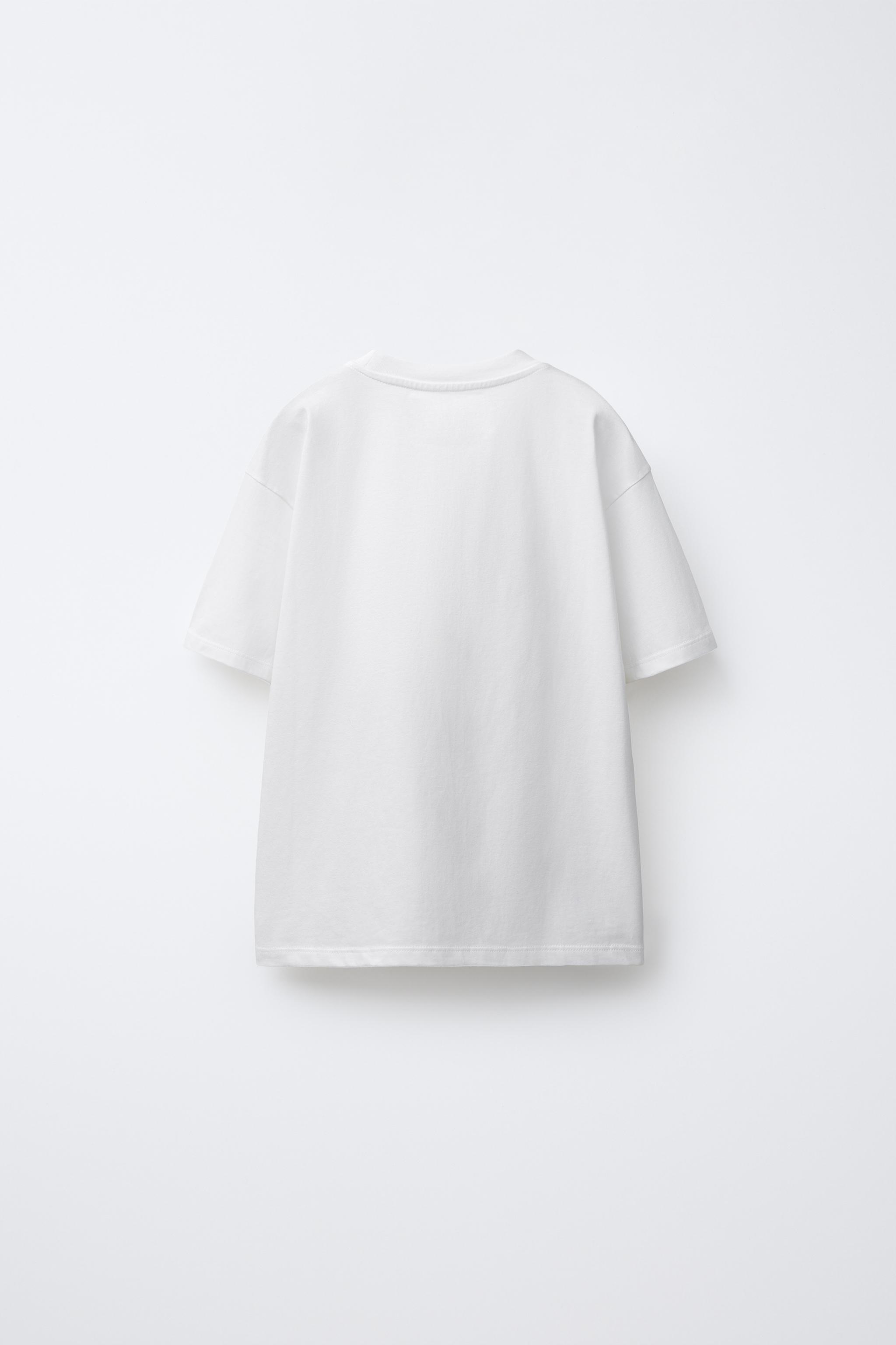 SHINY PRINT T-SHIRT - Oyster-white | ZARA India