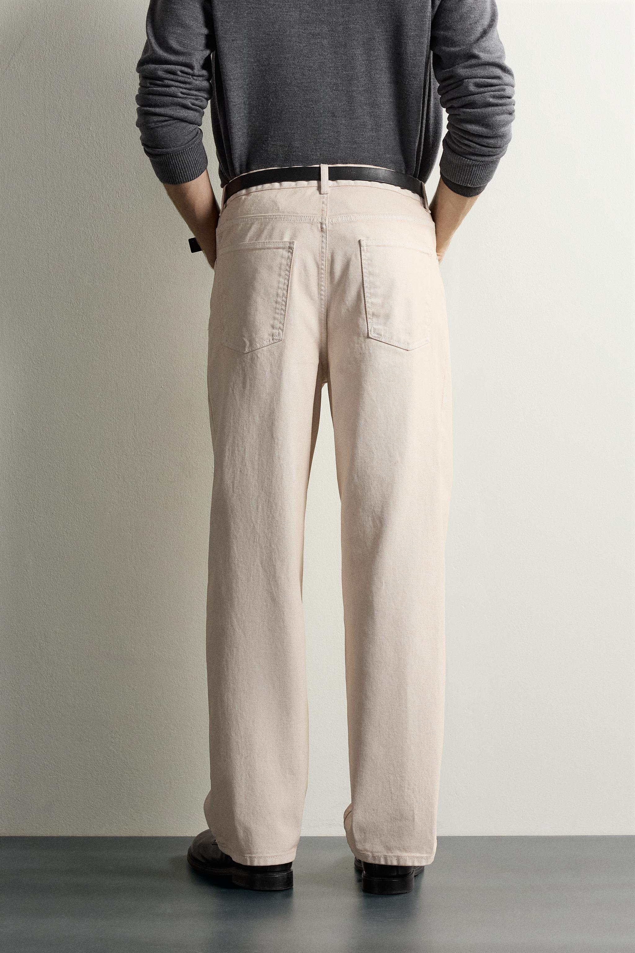 WASHED STRAIGHT-FIT PANTS