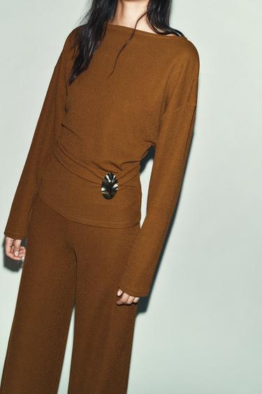 TOP TEXTURÉ À BOUCLE - Moutarde de Zara - Image 3