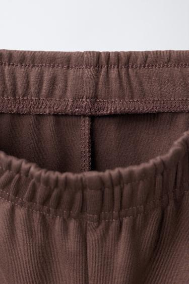 RAISED SLOGAN WIDE-LEG SWEATPANTS - Chocolate by Zara - Image 2