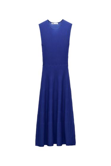 RIBBED KNIT MIDI DRESS