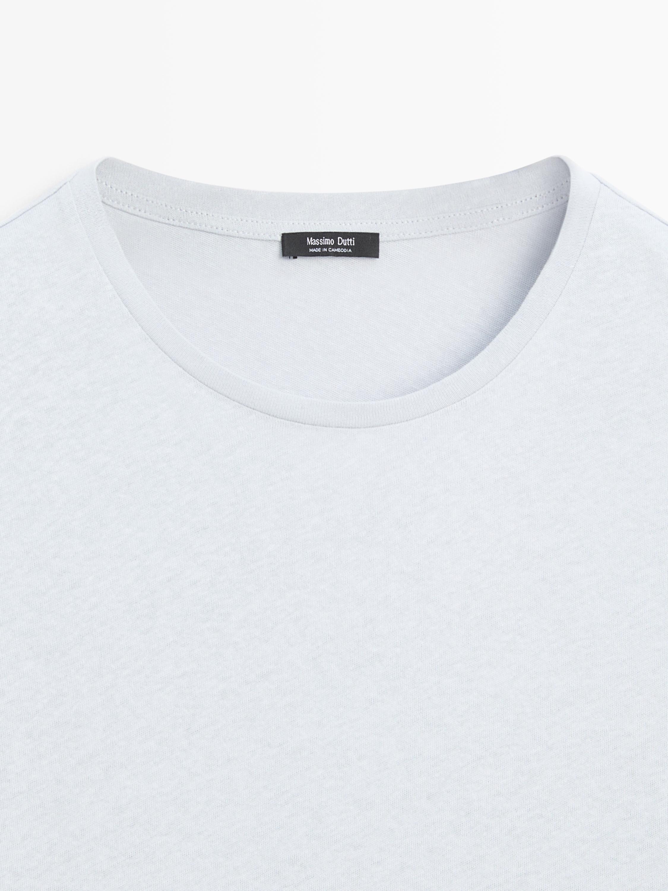 Short sleeve linen and cotton T-shirt