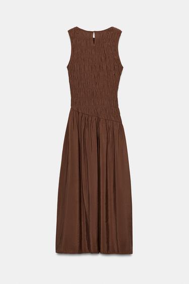 ROBE MI-LONGUE À VOLUME - Cognac de Zara - Image 6