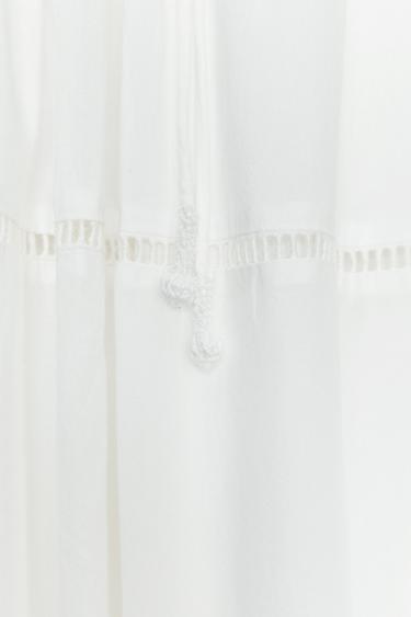 ZW COLLECTION EMBROIDERED LONG SKIRT - Oyster-white by Zara - Image 5
