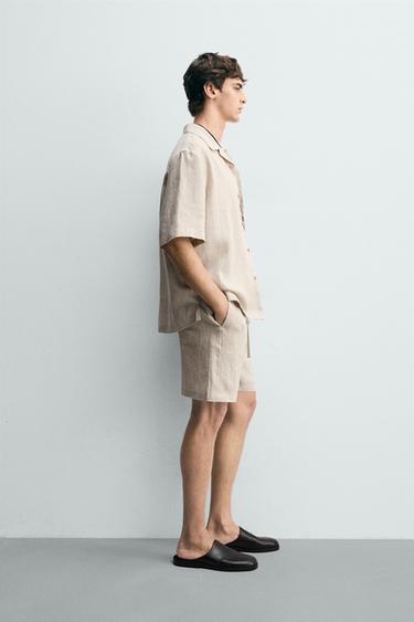 CHEMISE RELAXED FIT 100% LIN - Beige clair de Zara - Image 3