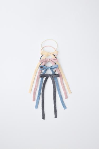PACK DE QUATRO SCRUNCHIES COM LAÇOS EM MALHA - Rosas da Zara