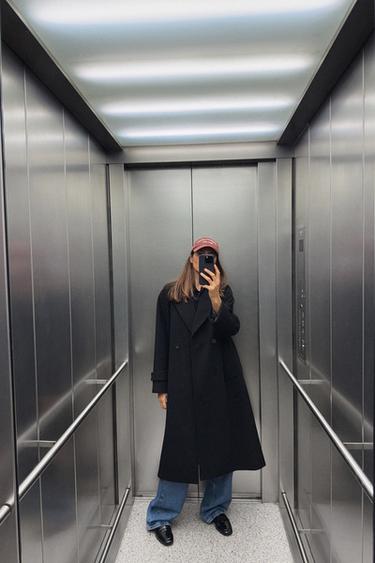 MANTEAU OVERSIZE SOFT - Noir de Zara - Image 1