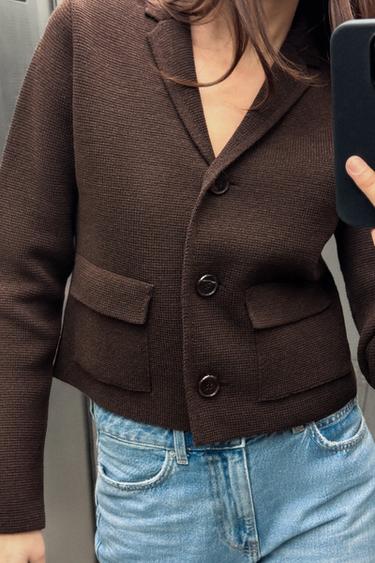 VEST VAN EFFEN TRICOT - Bruin van Zara