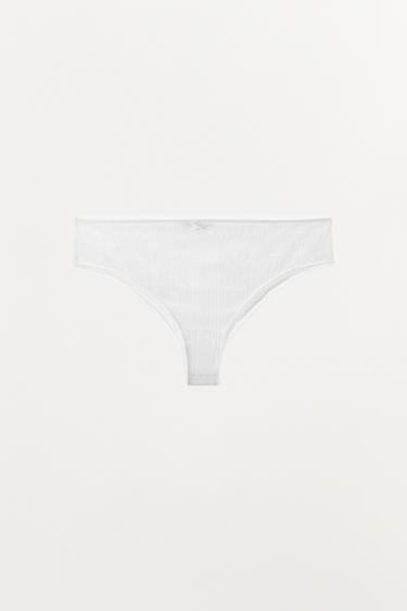 POINTELLE サテンリボン付きブリーフホワイトZaraのPOINTELLE サテンリボン付きブリーフ - ホワイト
