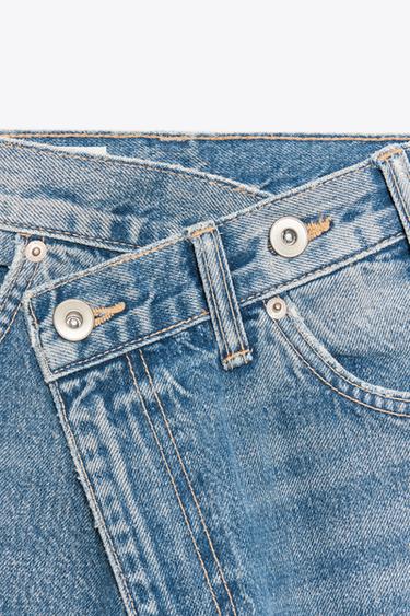 TRF WIDE-LEG HIGH-WAIST JEANS WITH CROSSOVER WAIST - Blue by Zara - Image 8