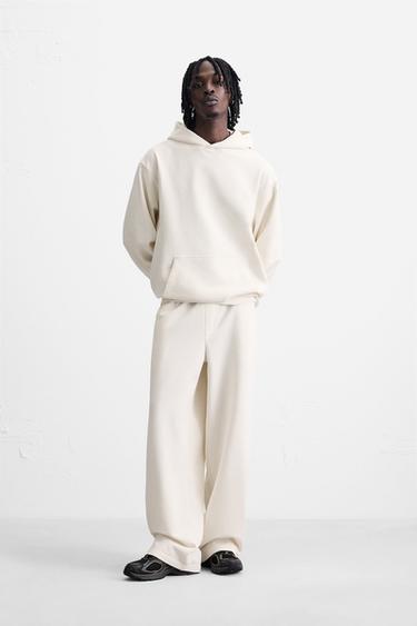 WIDE-LEG JOGGER TROUSERS - Oyster-white by Zara - Image 0