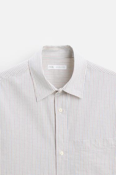 CHEMISE À CARREAUX AVEC POCHE - rouge/bleu marine de Zara - Image 8