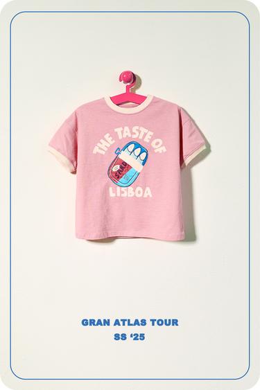 CAMISETA ESTAMPADO SARDINAS - Rosa lavado de Zara