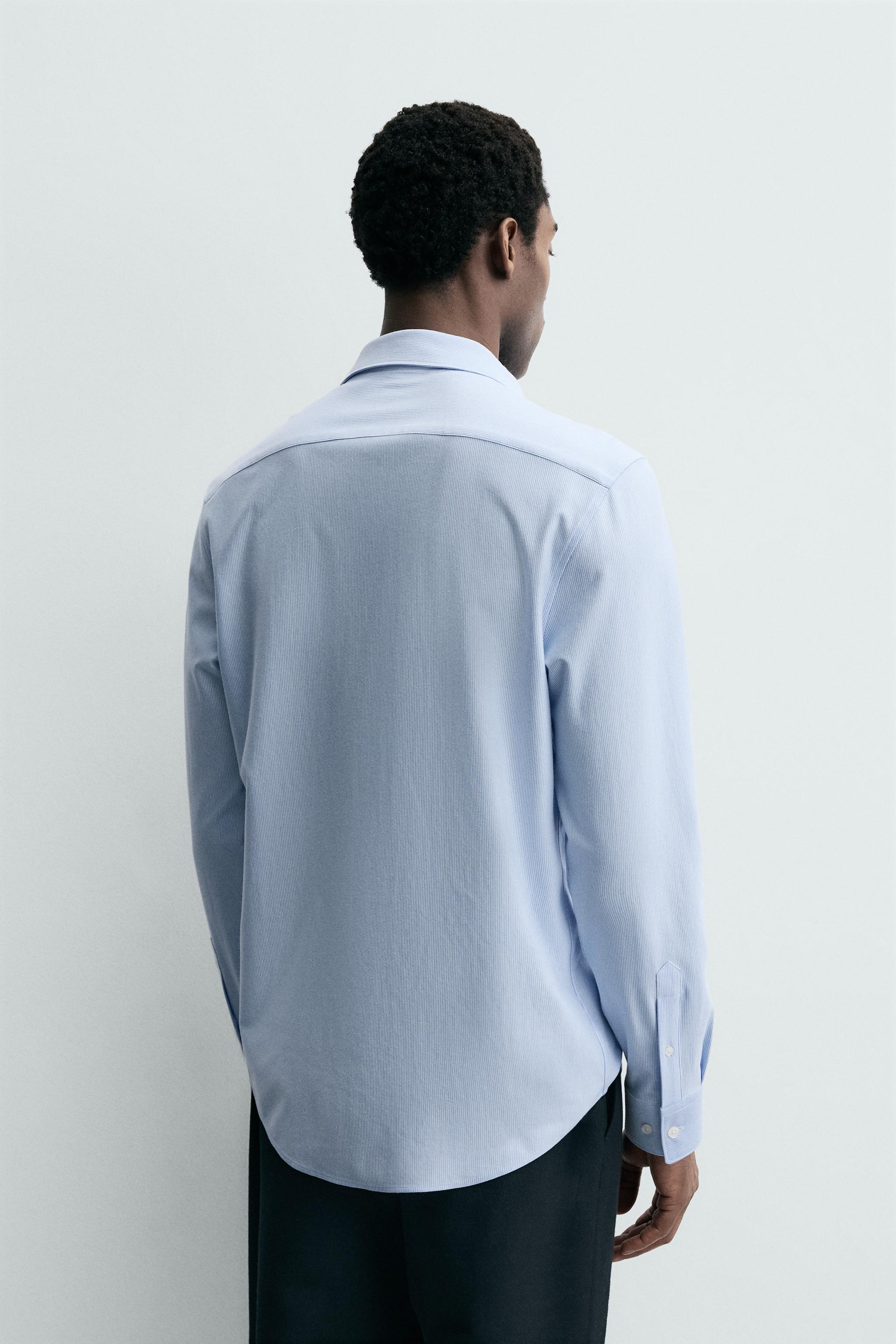 CAMISA REGULAR FIT - Cru / Azul | ZARA Brasil