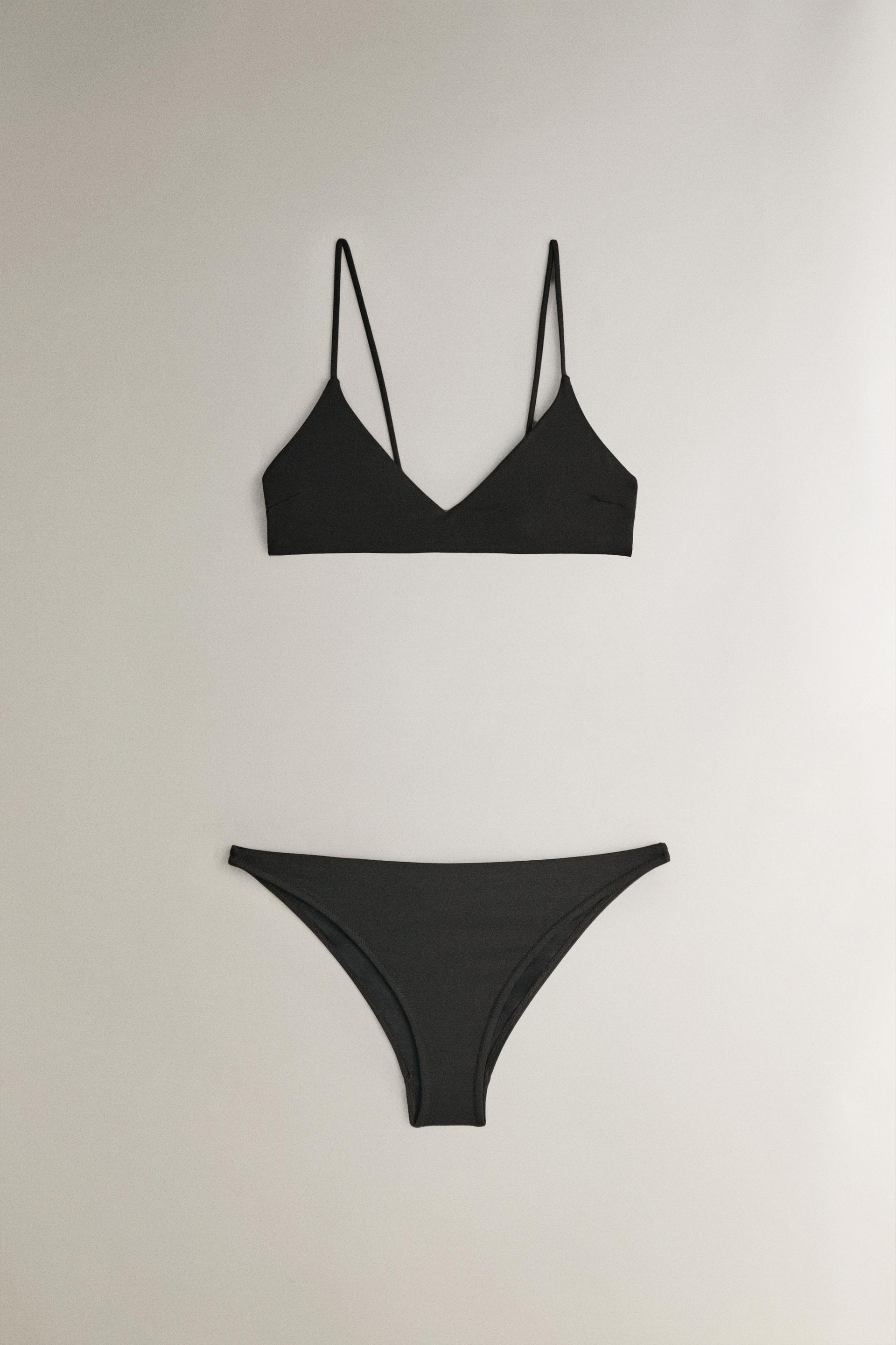 Boohoo strappy velvety Bralette in grey bikini top beach , Women's Fashion,  New Undergarments & Loungewear on Carousell