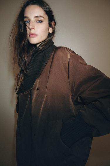 ZW COLLECTION RIBBED JACKET - Chocolate by Zara - Image 7