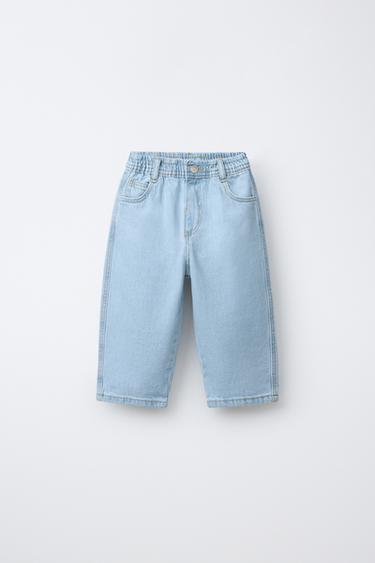Zara TAPERED WIDE JEANS - Light blue - Image 0