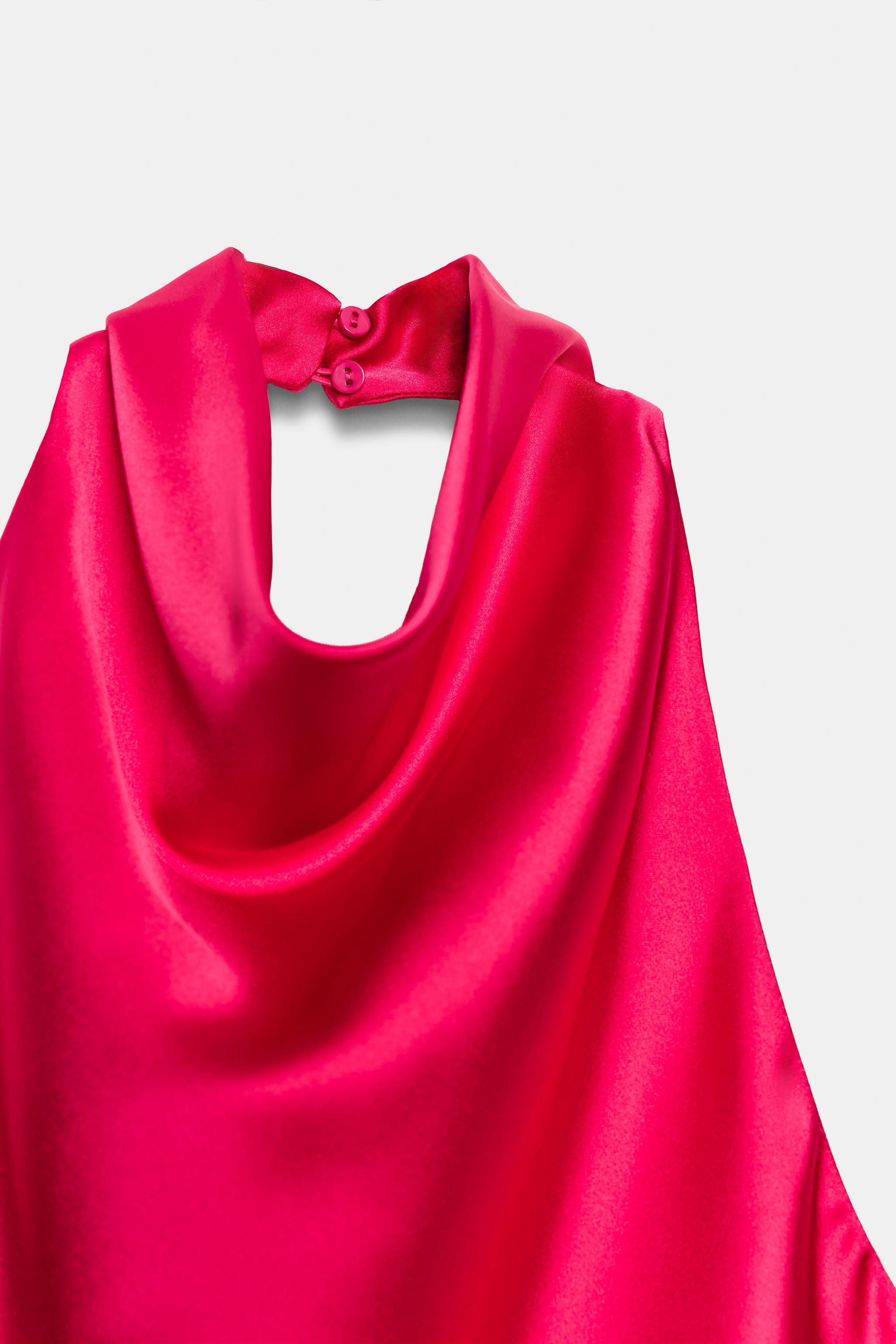 SATIN HALTER TOP