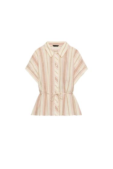 GESTREIFTES HEMD MIT METALLIC-GARN - Bunt von Zara