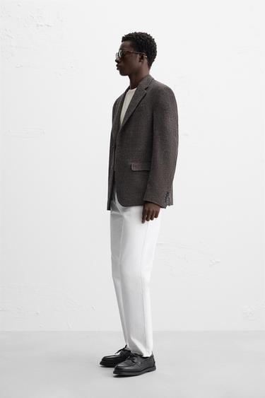 HOUNDSTOOTH BLAZER - Brown-Blue by Zara - Image 3