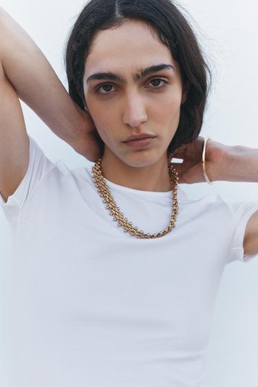 SLIM-FIT-T-SHIRT MIT SUPIMA®-BAUMWOLLE - Weiß von Zara