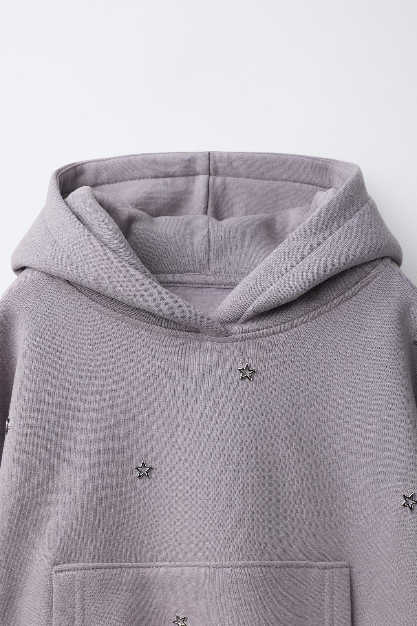 Детское худи Zara Studded Star, цвет: Розовато-лиловый — фото 4