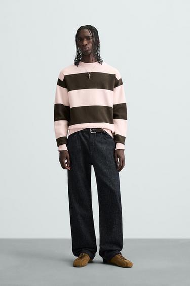 SOFT TEXTURED SWEATER - Brown Stripes by Zara - Image 0