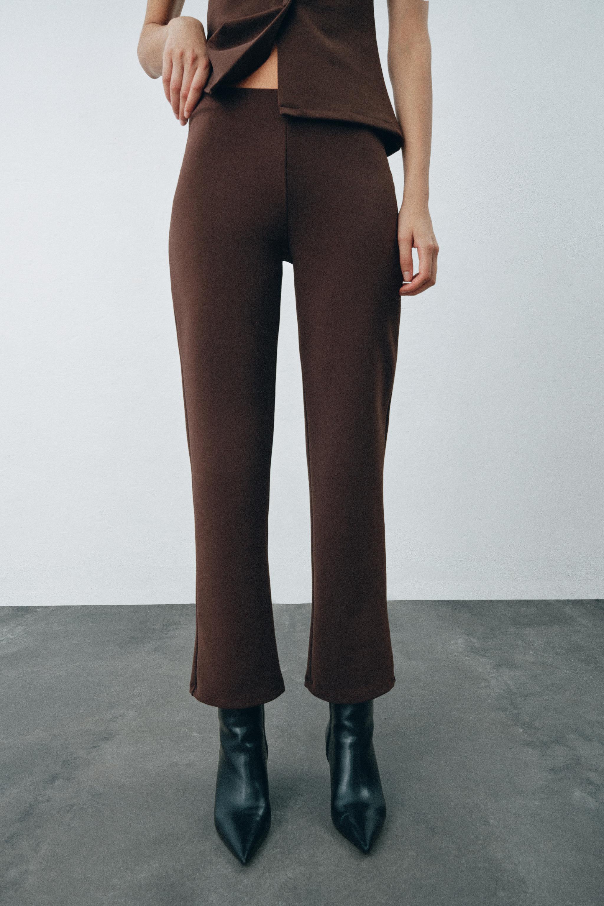 SLIM FIT POCKET TROUSERS - Brown | ZARA Turkey