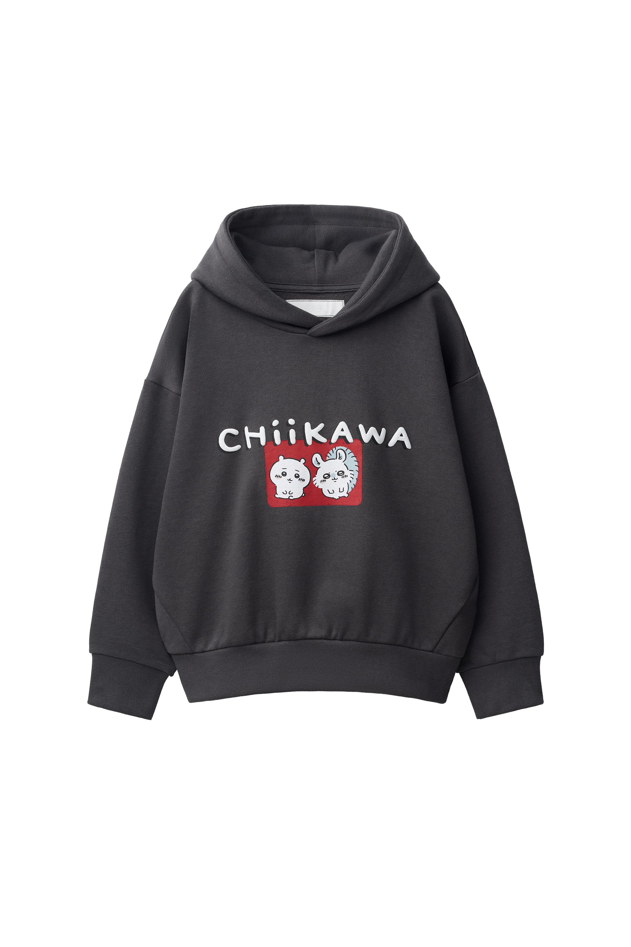くうandちい CHIIKAWA PRINT HOODIE - Anthracite grey | ZARA Curaçao / Curazao