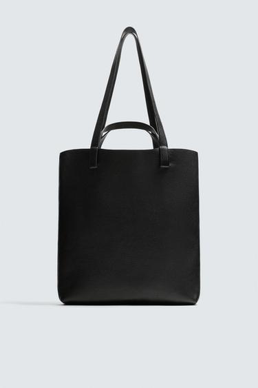 LIMITED EDITION LEATHER TOTE BAG - Black by Zara
