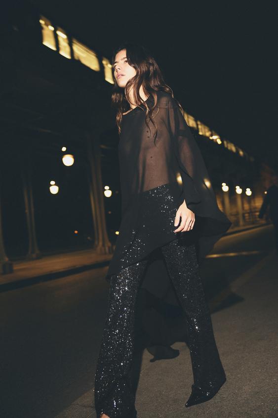 Paillettes Zara Pantaloni Glitter Zara Leggings Paillettes Zara