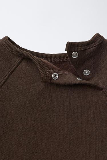 EMBROIDERED BEAR SWEATSHIRT AND JOGGERS SET - Dark brown by Zara - Image 2