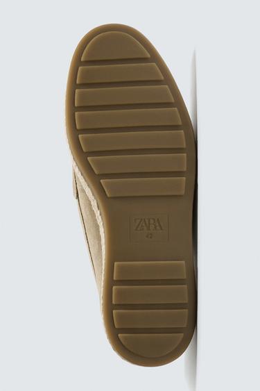 CASUAL LEATHER LOAFERS WITH TASSELS - Ecru White by Zara - Image 6