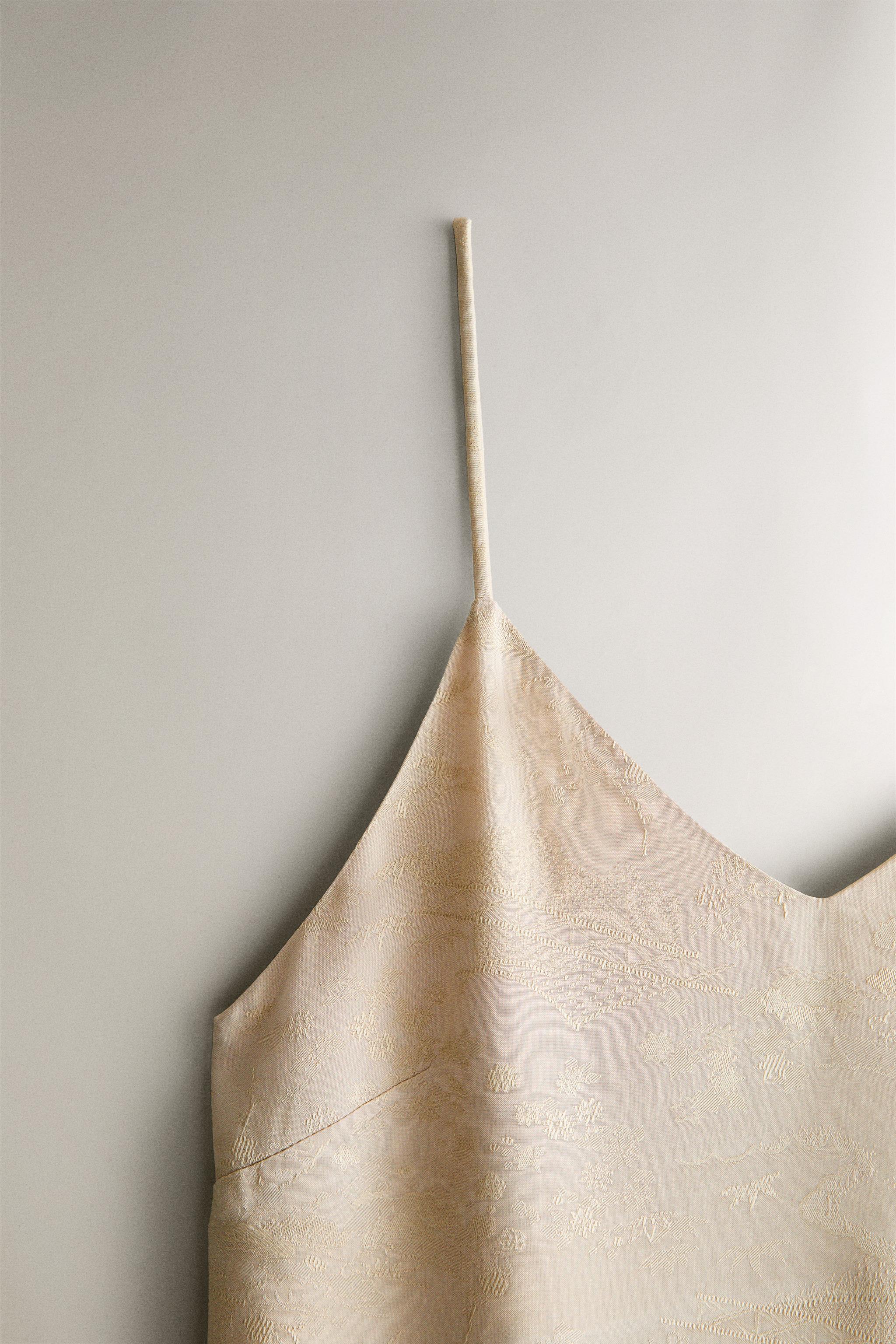 JACQUARD NIGHTDRESS — Grey / Tan