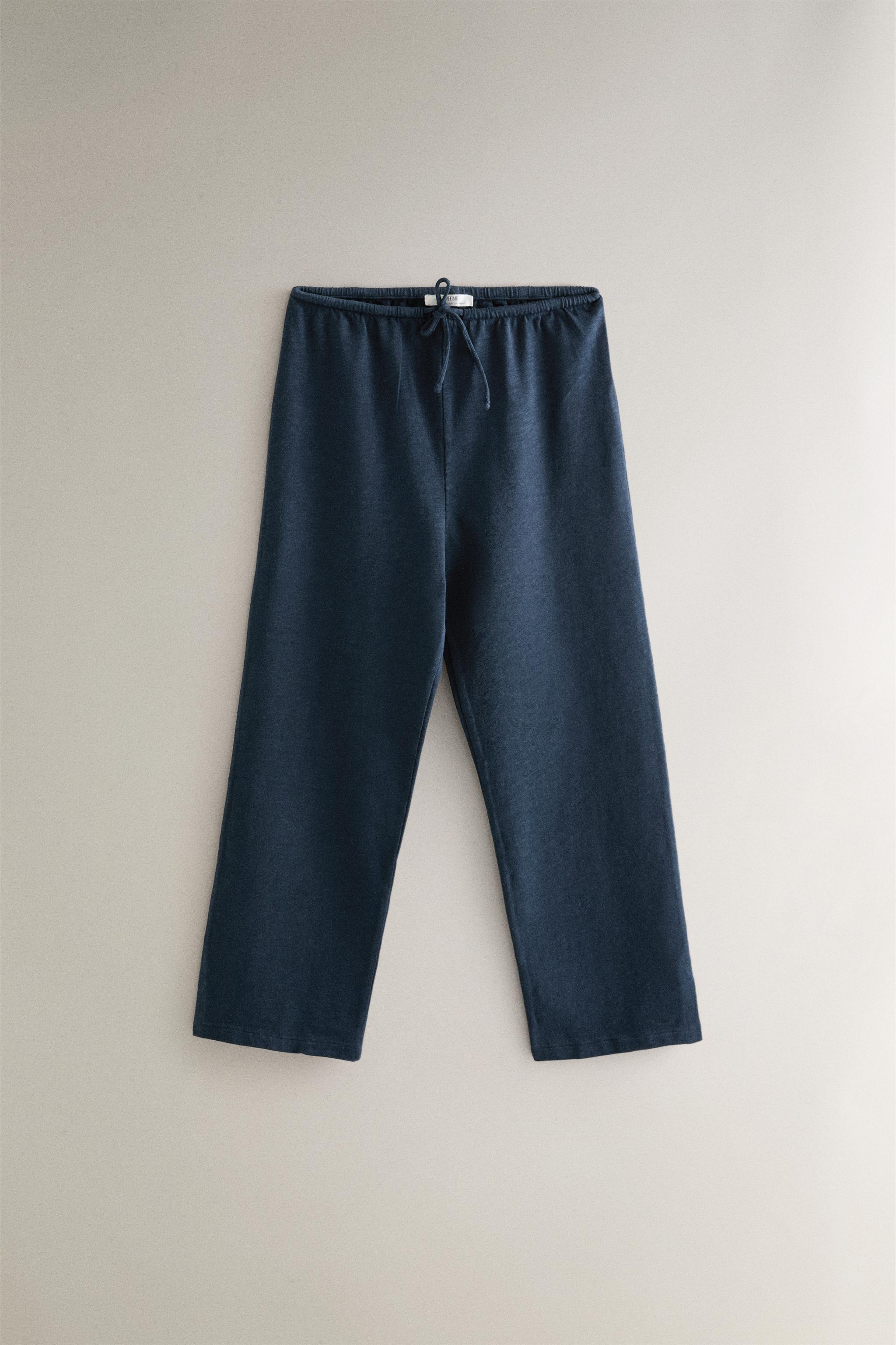 COTTON CAPRI TROUSERS — Indigo