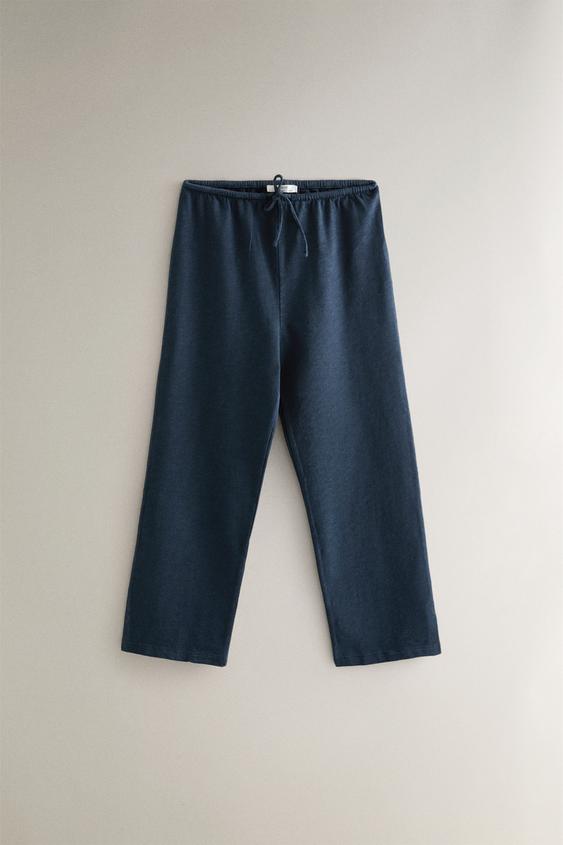 CAPRI COTTON TROUSERS - نيلي الخاص بـ Zara - صورة 0