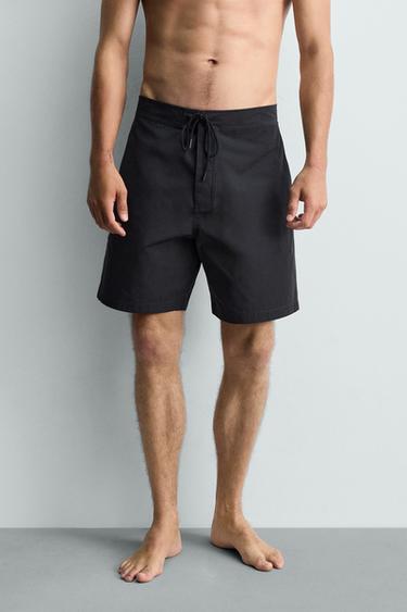 LONG DRAWSTRING SWIM SHORTS - Dark navy by Zara - Image 2