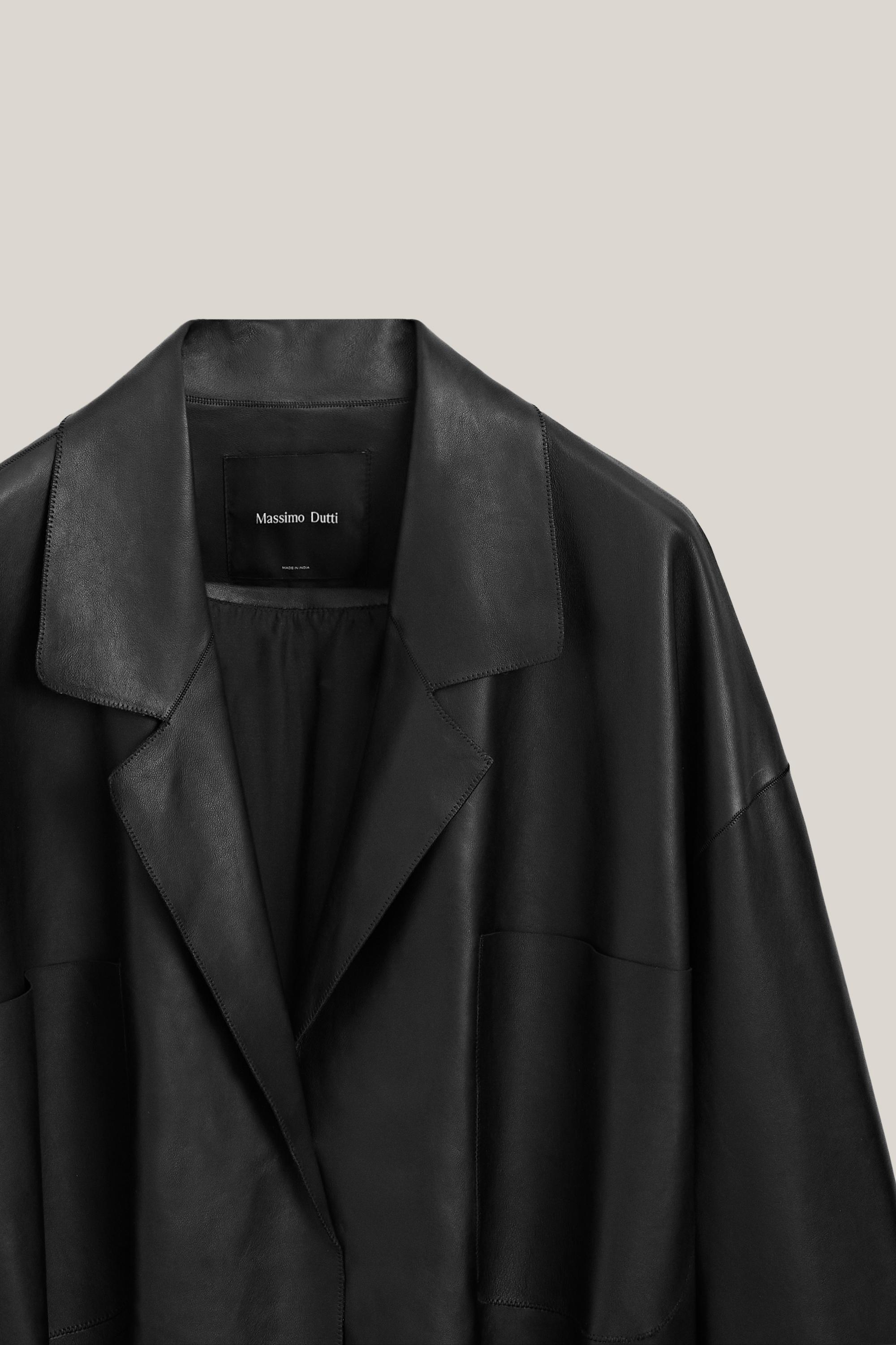 Long nappa leather jacket with tie - LIMITED EDITION