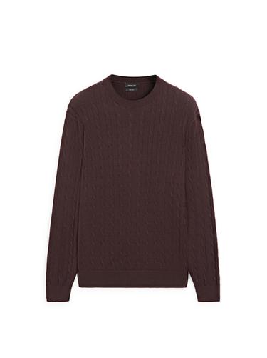Zara Cotton cable-knit sweater - Burgundy