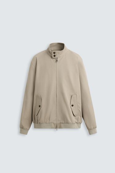 Zara COTTON BOMBER JACKET - Beige