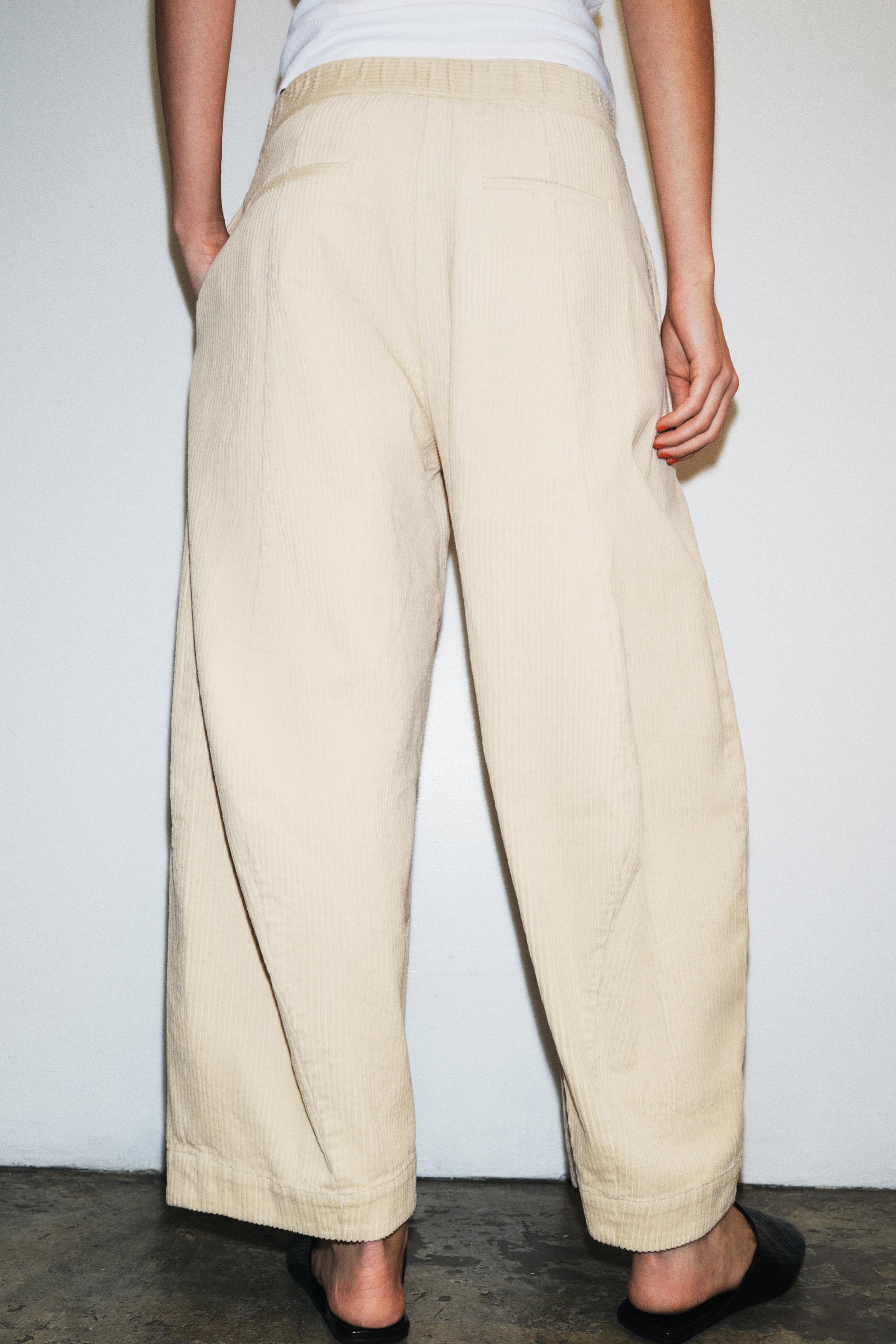 PANTALON BARREL EN VELOURS CÔTELÉ ZW COLLECTION
