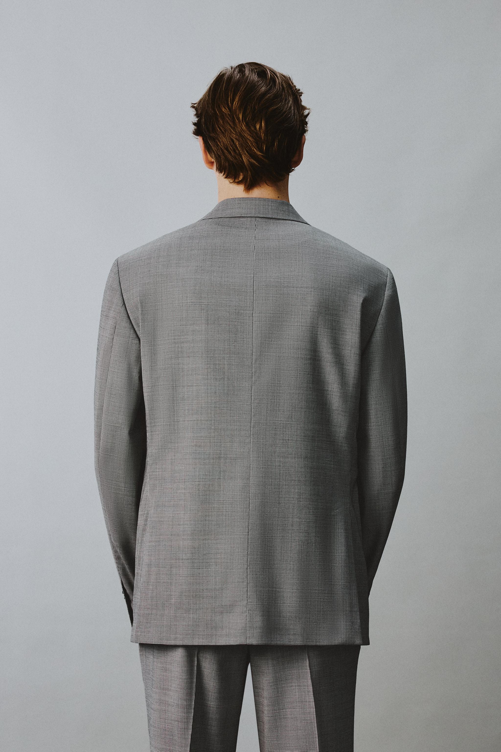PLAID WOOL BLEND SUIT JACKET