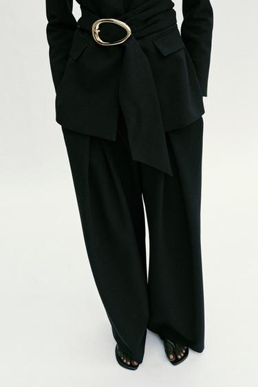 HIGH-WAIST DARTED TROUSERS - Black by Zara - Image 2