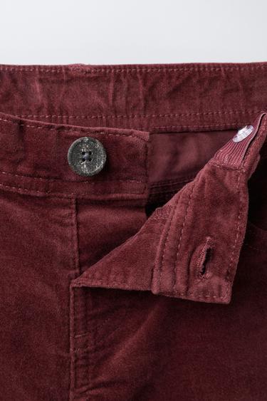 PANTALON EN VELOURS STYLE MARINE - Bordeaux de Zara - Image 2