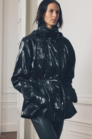 ZW COLLECTION HOODED CROPPED JACKET - Black by Zara