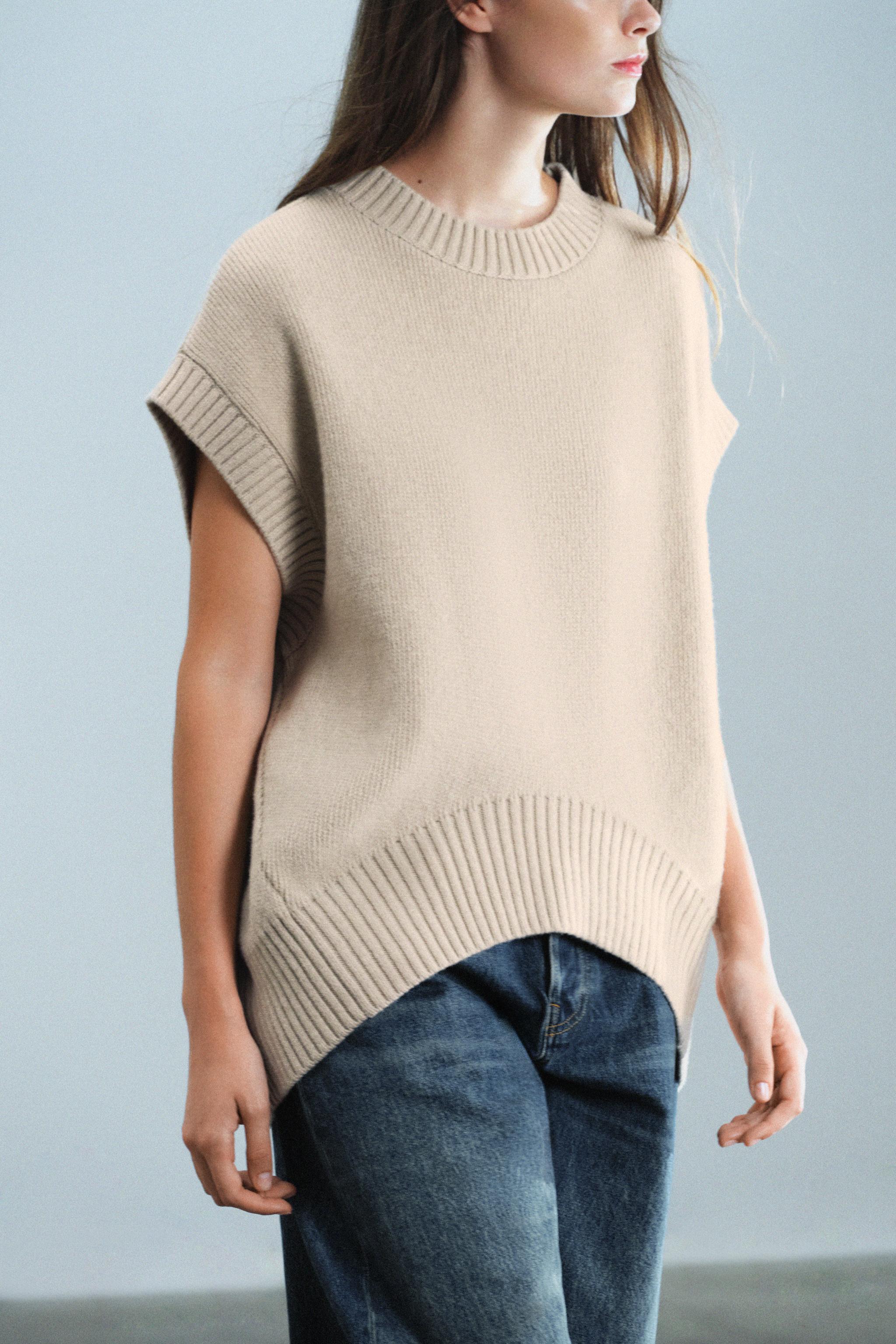 Zara YÜNLÜ OVERSIZE YELEK görsel 4