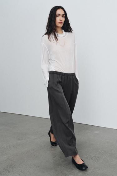 PANTALON BARREL ZW COLLECTION - Gris foncé de Zara - Image 2