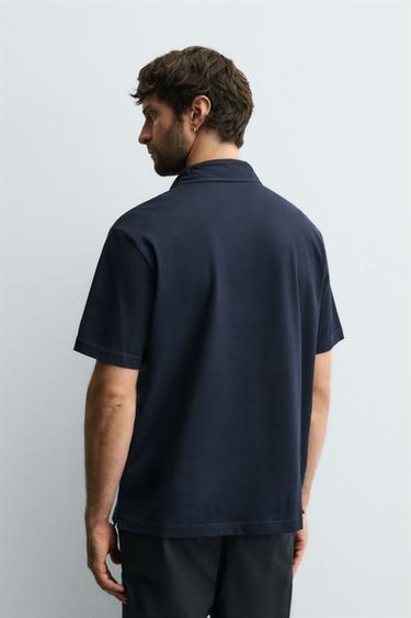 POLO FINI MERCERISÉ - Bleu marine de Zara - Image 2