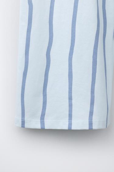 WIDE-LEG STRIPED TROUSERS - Sky blue by Zara - Image 3